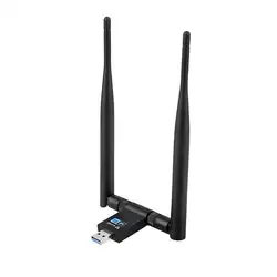 Беспроводной USB WiFi адаптер 1200 Мбит/с двойные антенны сетевой карты wi fi повседневное 3,0 приемник продлить до 1200