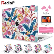 С цветочным принтом твердая оболочка для MacBook Pro retina 13 15 Touch bar Air дюймов крышка с клавиатурой экран протектор