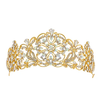 

1PC Crown European Baroque Crystal Rhinestone Delicate Chic Hair Accessories Headdress Headwear Bridal for Women Wedding Party