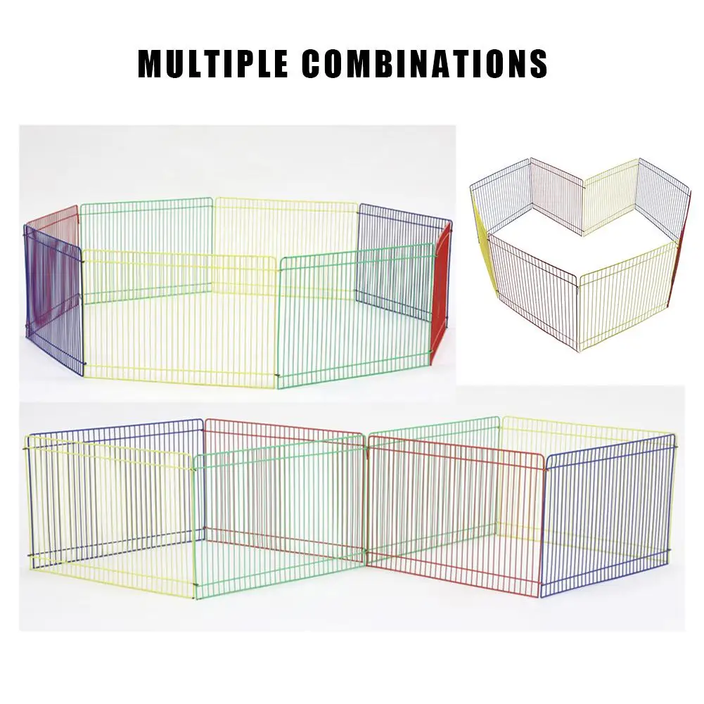 Маленькая клетка для забора для домашних животных, переносная металлическая проволока, забор для двора, свободная активность, большое пространство для домашних животных, манеж для Ёж хомяк, морская свинка
