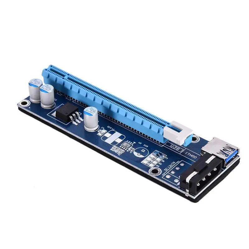 USB3.0 PCIE 1X Riser Board to 16X Aadapter видеокарта удлинитель горная карта VER006 синяя плата длина кабеля 60 см