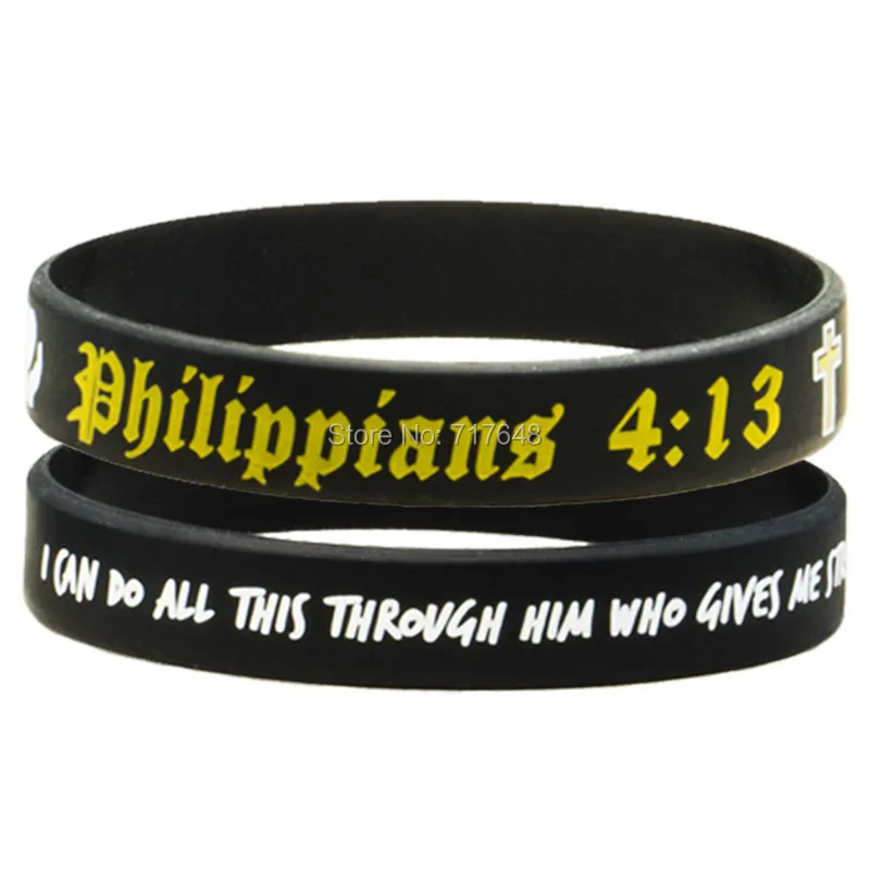 300 шт. силиконовые браслеты из Библии стих Philippians 4:13 | Украшения и аксессуары