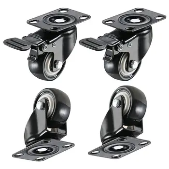 

ELEG-4 Pack 2in Heavy Duty Caster Wheels Polyurethane PU Swivel Casters with 360 Degree Top Plate 220lb Total Capacity for Set