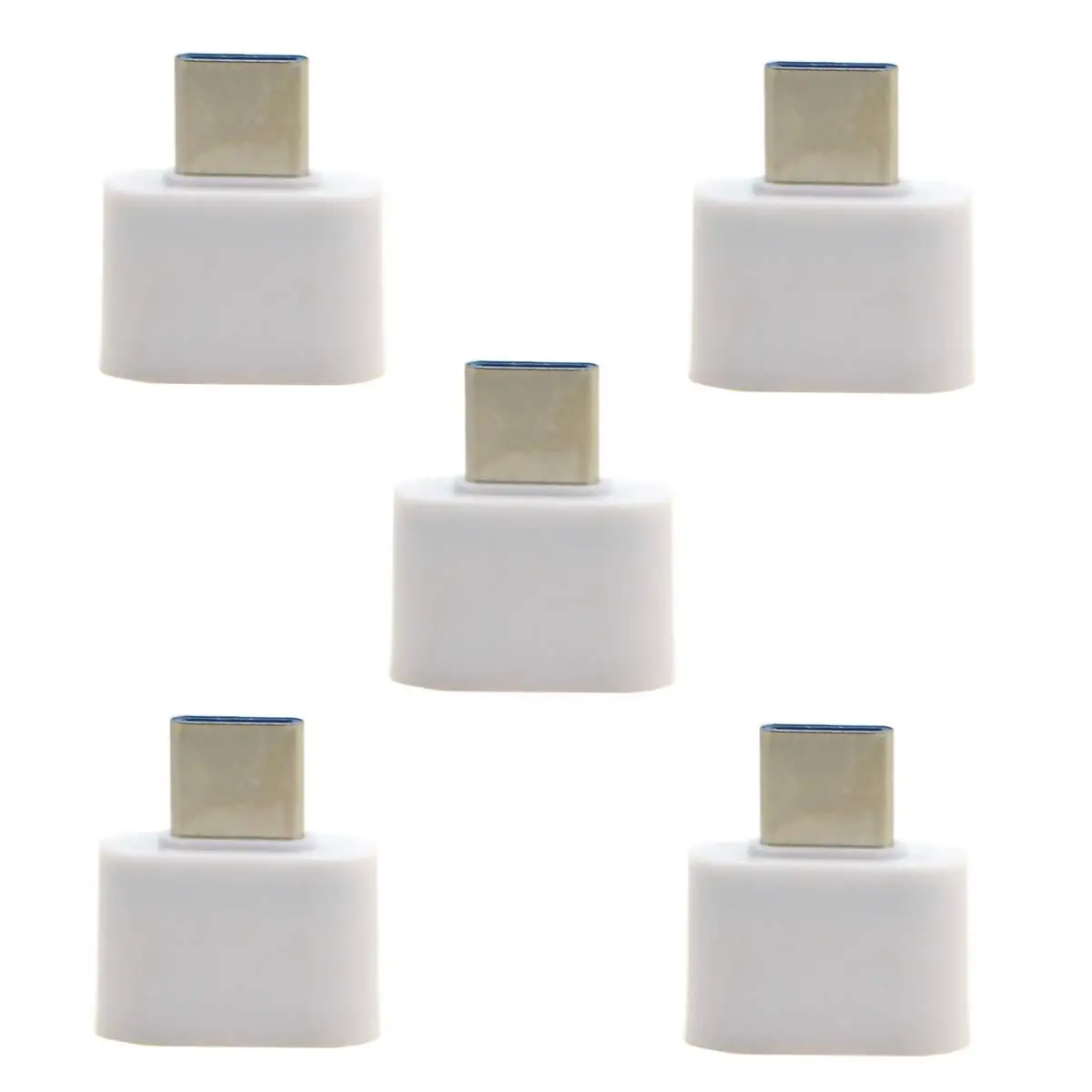 

IG-5pcs Type-C USB-C to USB 2.0 OTG Adapter for Cell Phone Tablet & USB Cable & Flash Disk & Mouse & Laptop (White)