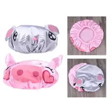 2 шт ПВХ водонепроницаемая мультяшная маленькая мышка и розовая свинья шапочка для душа Атласная шапочка для купания шапочка для душа для детей(случайный стиль