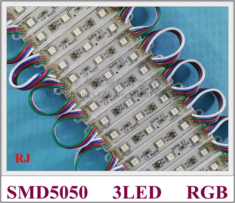 RGB светодиодный модуль 5050 светодиодный подсветка светодиодный пиксельный модульный свет SMD5050 DC12V 3 светодиодный IP66 CW/WW/R/Y/B/G/Цветная(RGB