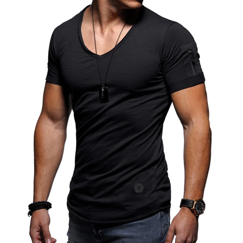 

Mens Plus Size T Shirt 2019 Men's Tops O-Neck Short Sleeve Summer T-shirts For Man Sport Outdoor Tunic Tops Black White Tee