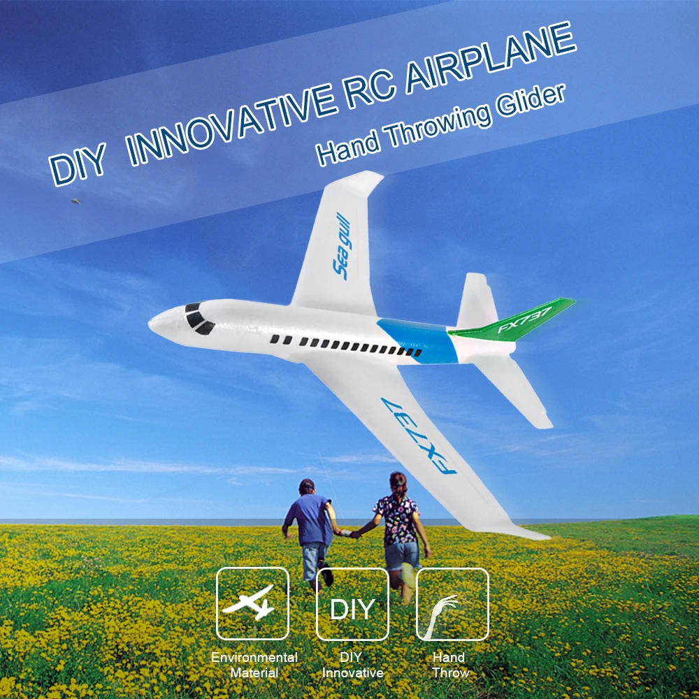 

FX-737 480mm Wingspan Hand Throwing Glider Fixed Wing Racing RC Airplane Outdoor RC Aircraft DIY Drone