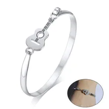 Элегантный для женщин гитары амулет, ручной браслет браслеты нержавеющая сталь Любовь Музыка pulsera femenina подарок аксессуар