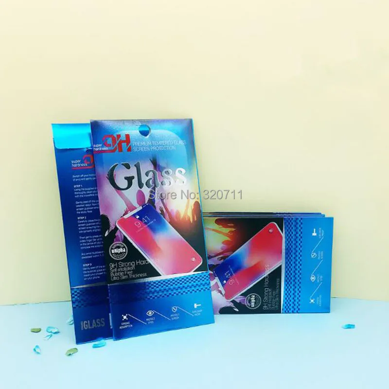 

Empty Screen Protector Retail Package UV Paper Boxes Display Packaging for Premium Tempered Glass 9H 2.5D For iPhone XS 8 7