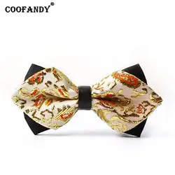 Для мужчин блестящие галстук носить и печати Свадебные удобные бабочкой легко регулируемый мода официальная Вечеринка бабочка
