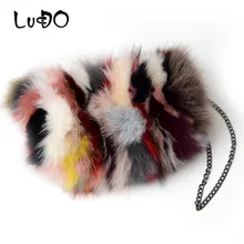 LUCDO роскошные женские сумки-мессенджеры из натурального Лисьего меха, дизайнерские зимние новые модные женские сумки с цепочкой через плечо, сумка-клатч