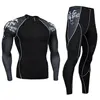 Winter Thermal Underwear Men's Suit Compression Tights Warm Base Set Sport Thermal Underwear S M L XL XXL 3XL 4XL Plus size 6