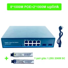 Полный гигабитный 8-портовый полный коммутатор питания через Ethernet 1000 м 2*100/1000M по восходящей линии для программирования в производственных условиях GIBC портами Vlan Поддержка IEEE 802.3af/at стандартная