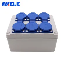 Бытовая водонепроницаемая розетка распределительная коробка 6 отверстий многофункциональная наружная непромокаемая розетка с проводными соединителями Кабельные сальники