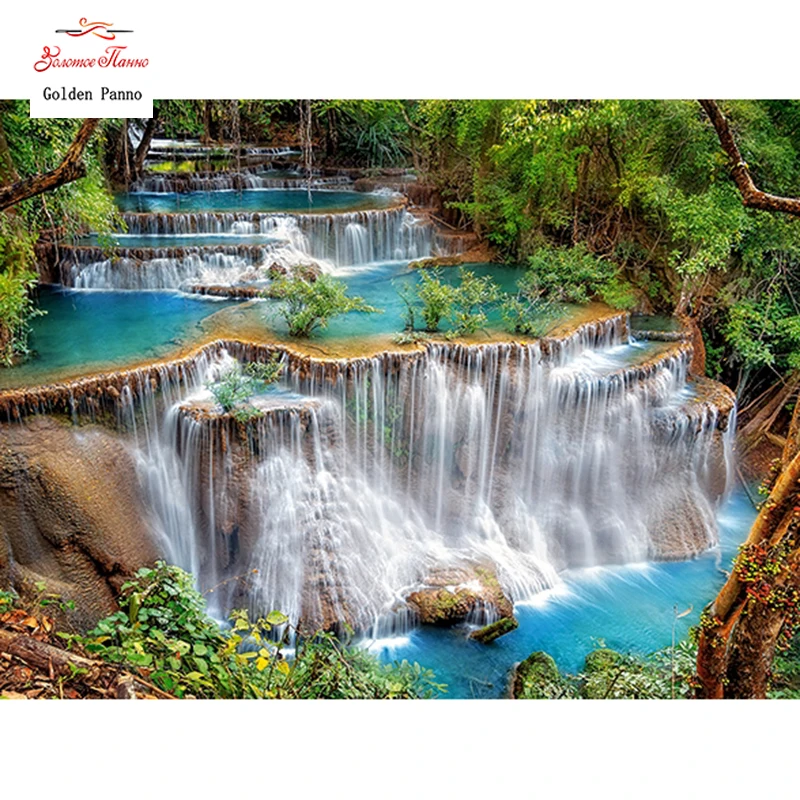 

5D Diy diamond painting cross stitch "Scenic Waterfall" Full Square stone Diamond embroidery Needlework Rhinestone Mosaic Crafts