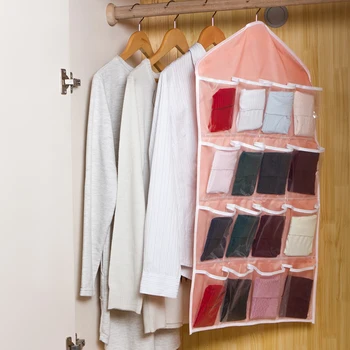 

16 Pockets Over Door Hanging Storage Bag Case Organizer Wall Door Hanger Closet Underwear Socks Bra Storage Organizer Holder