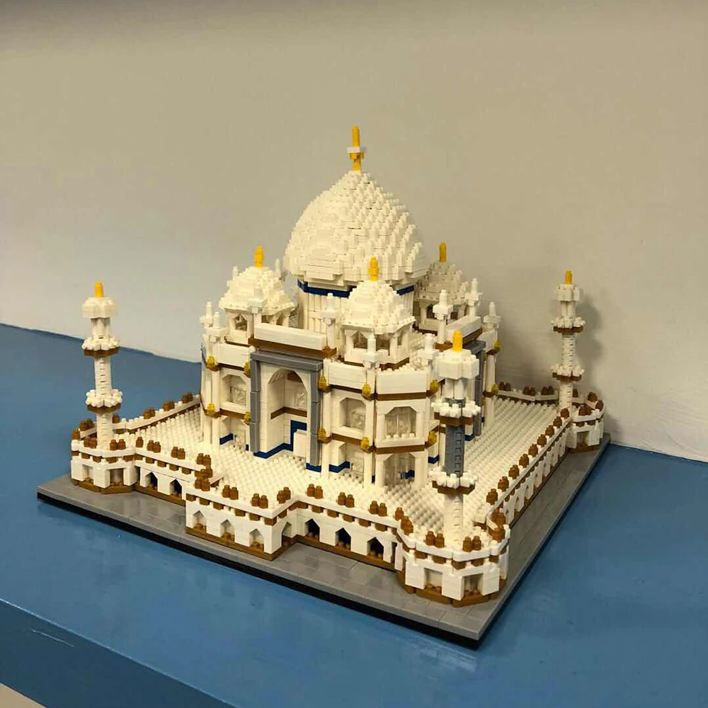Алмазные мини строительные кирпичики город архитектурные Land marks Taj Mahal дворца 3D модель Детская обучающая игрушка