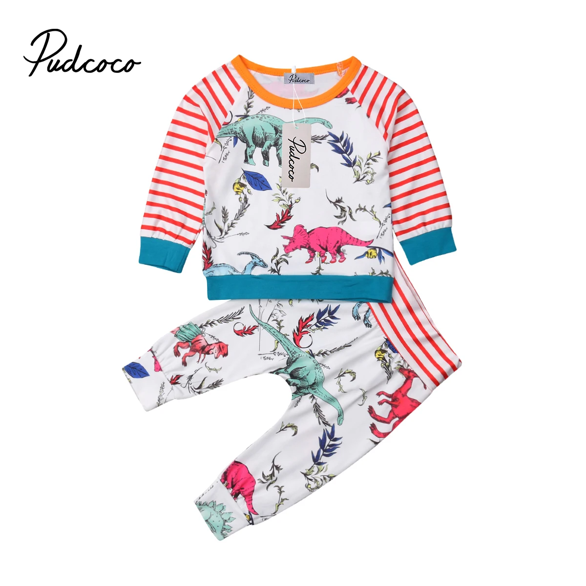 Autumn 2PCS Infant Toddler Kids Baby Boys Outfits Set Clothes T shirts