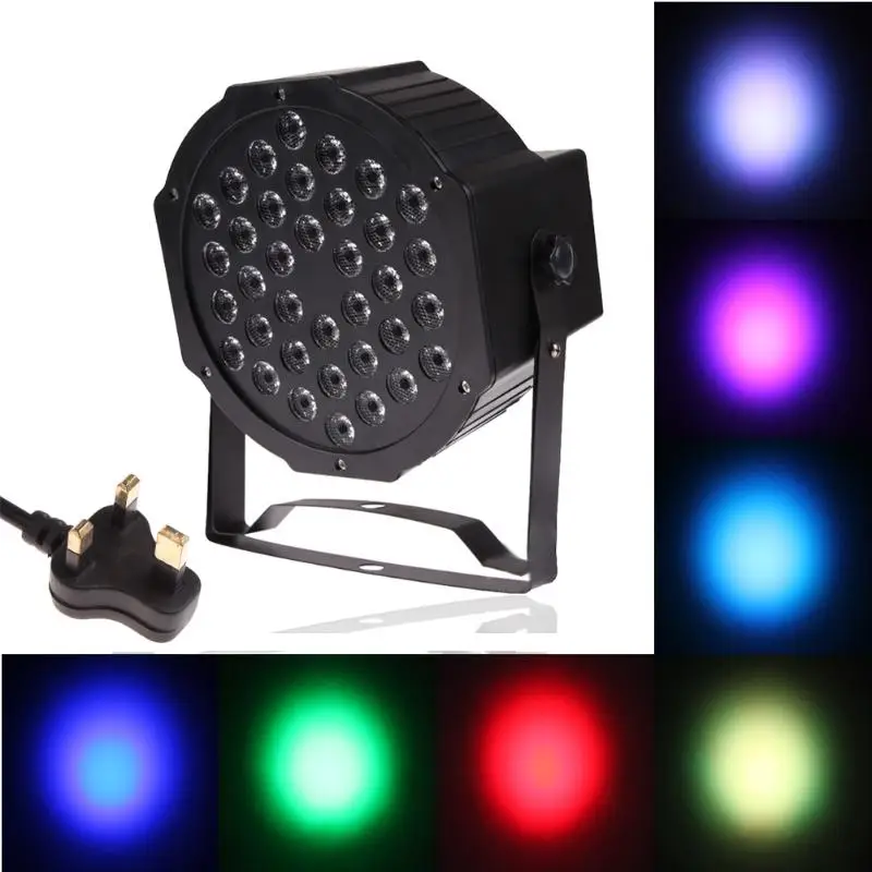 

36W 18 36 LED Flat Par Lights Lamp with US EU UK Plug for Club Party Stage