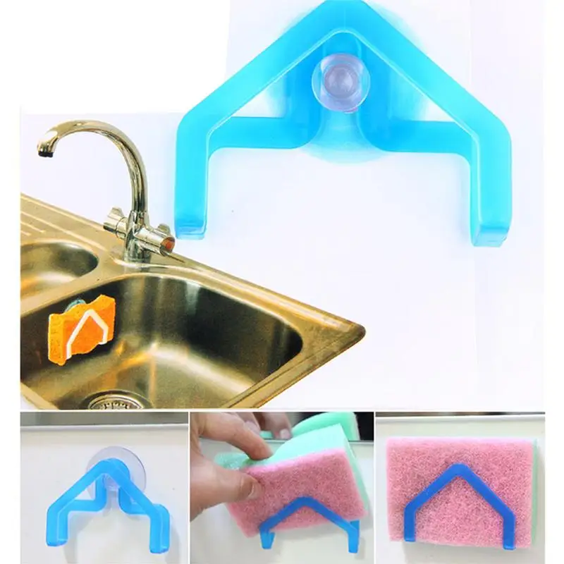 1PPC الالتصاق شماعات تخزين الرف كليب ل الليفة الإسفنج تجوب القماش المطبخ بالوعة شفط حامل الإسفنج تخزين الرف