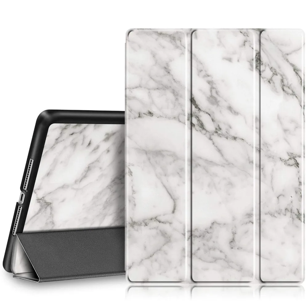 

Coolaxy Case for iPad 2018 9.7 Lightweight Smart Trifold Case PU Leather Hard Back Cover Marble Case for Apple iPad 2018
