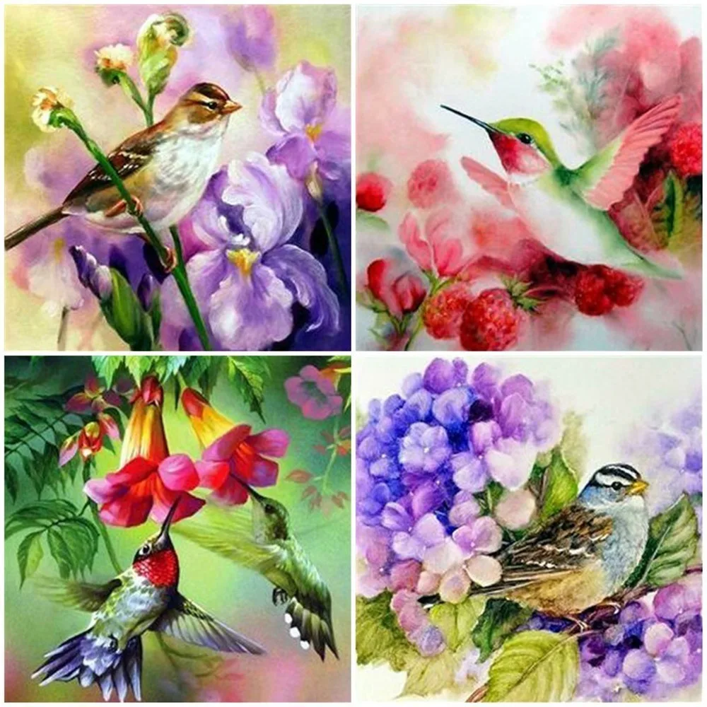 Huacan Diamond Painting Full Square Drill Birds Diamond Embroidery