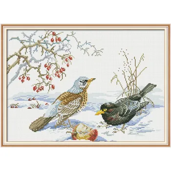 

The birds on the snow Diamond Embroidery Full Display Diamond Mosaic Diamond Painting Cross Stitch Gift Animal Home Decoration