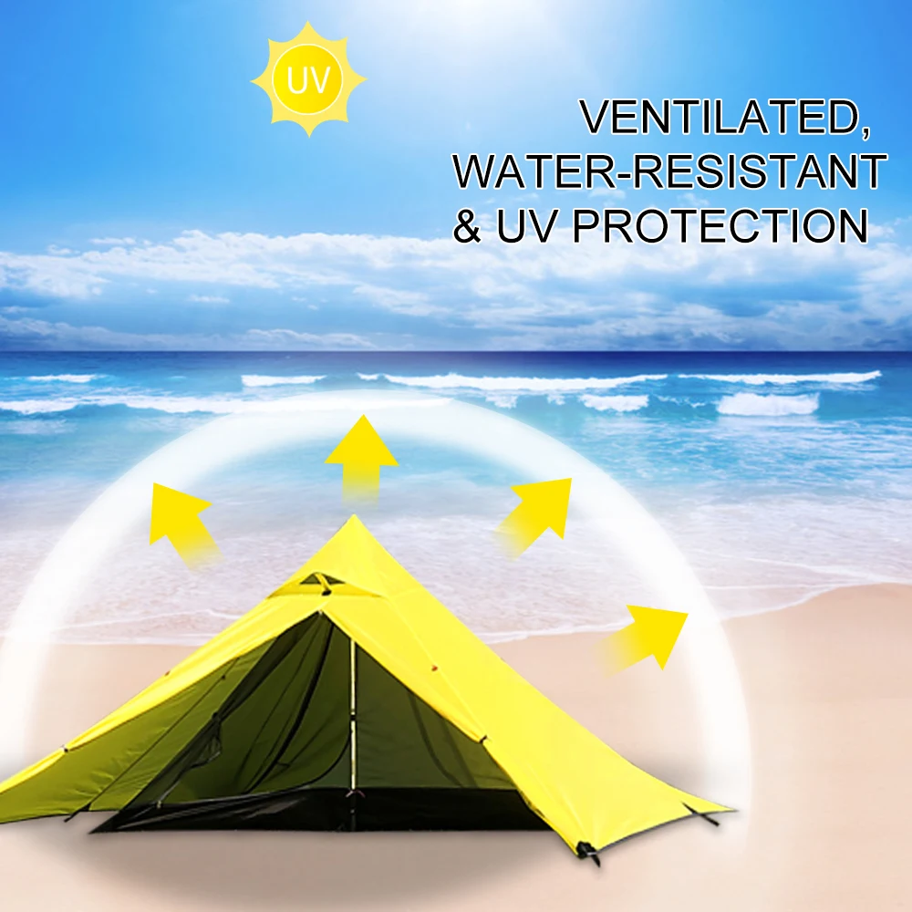 

Outdoor Camping Tent Waterproof 2 Person Double Layer Backpacking Tent for for Fishing Hiking Hunting Beach Travel 3 Seasons