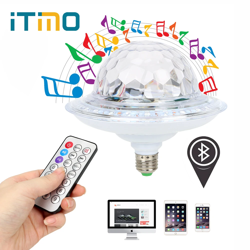 

LED UFO Bulb Wireless Crystal Magic Ball Bluetooth Speaker Bulb Music Playing Light Lamp E27 RGB Remote Control Holiday Lighting