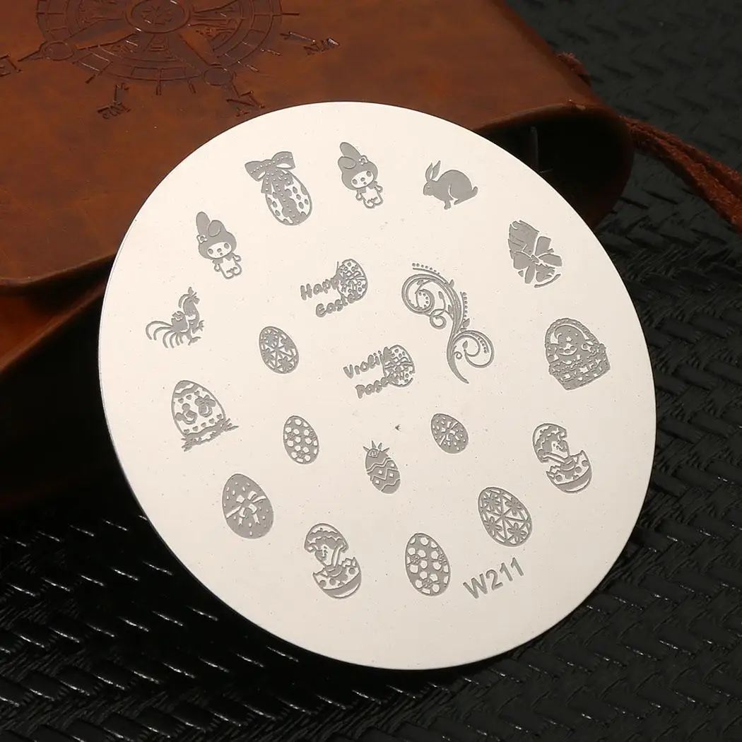 

Plates Art Nail Round Silver Manicure Printing Nail Tools DIY Template Pattern