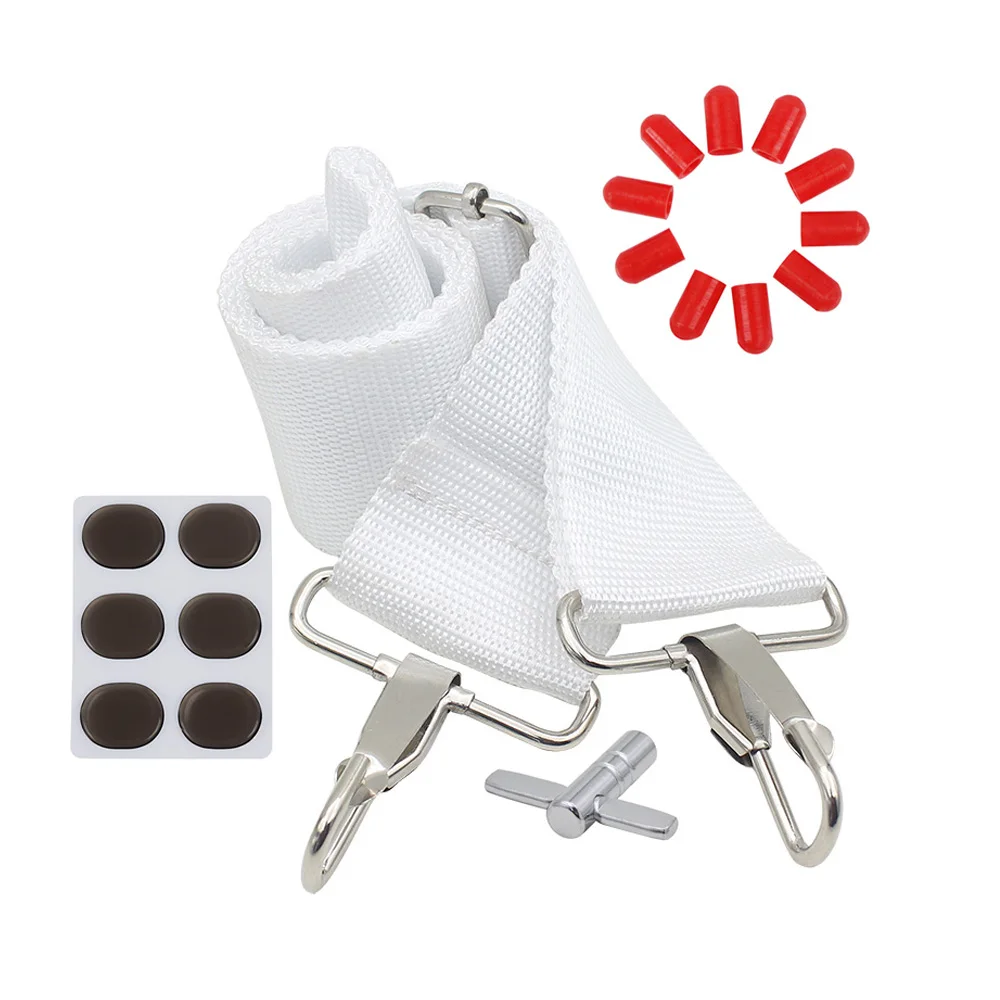 Snare Drum Accessories Kit Including Drum Strap + 10pcs Drumstick Silicon Tips + 6pcs Drum
