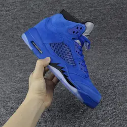 Jordan Air Ретро баскетбольные кеды Синий бутсы дышащие увеличивающие рост замшевые кроссовки для мужчин обувь Jordan 5