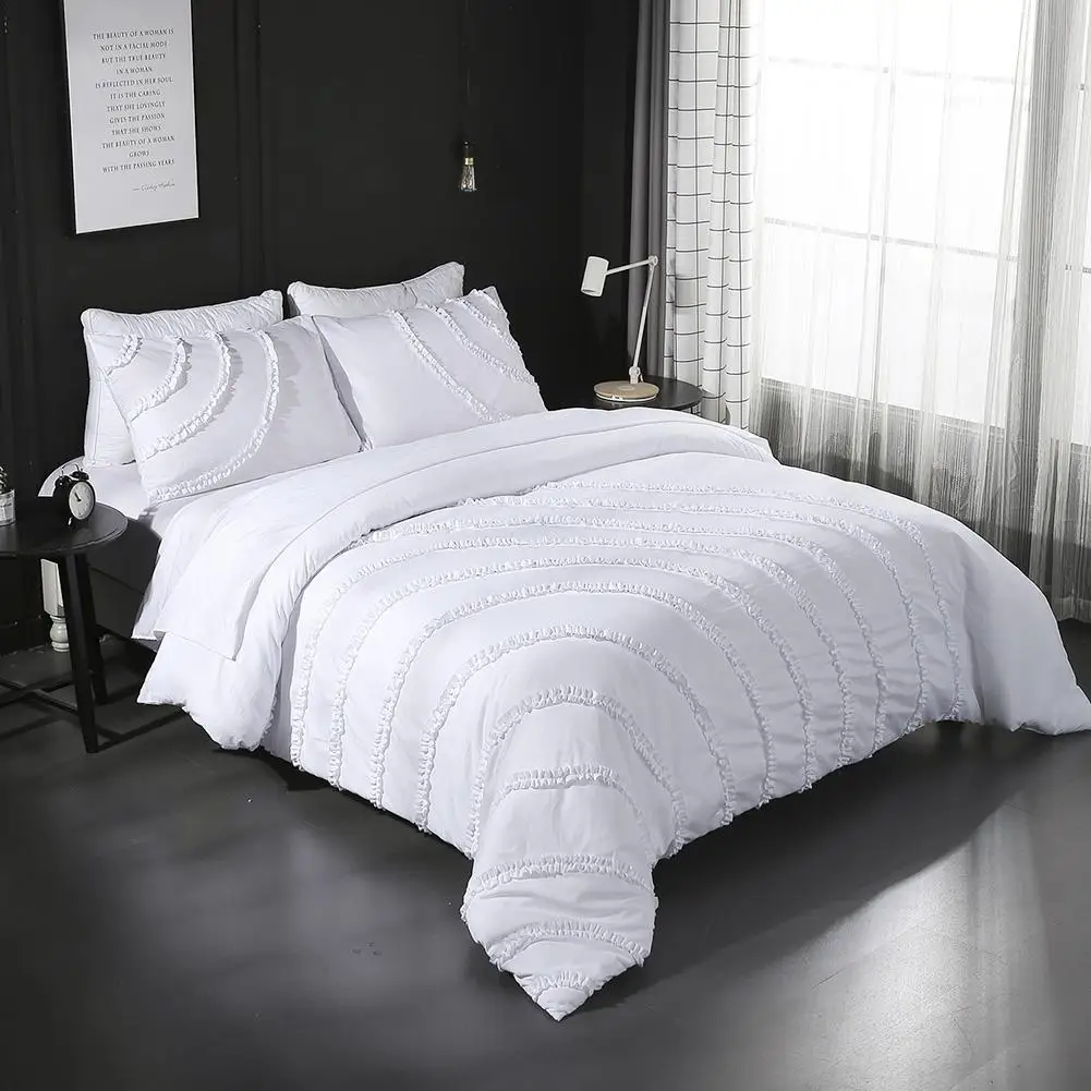 

3pcs/Set Classic Bedding Sets Non-slip Sheet Cover Bed Sheet Room Decoration Flower Printing Bedspread Pillowcase