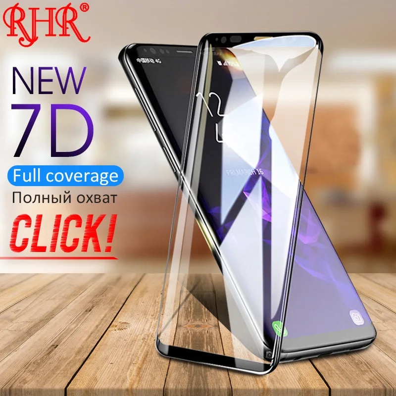 

7D Full Curved Edge Tempered Glass For Samsung Galaxy Note 9 Note8 Screen Protector For Samsung S8 S9 Plus Protection Glass Film