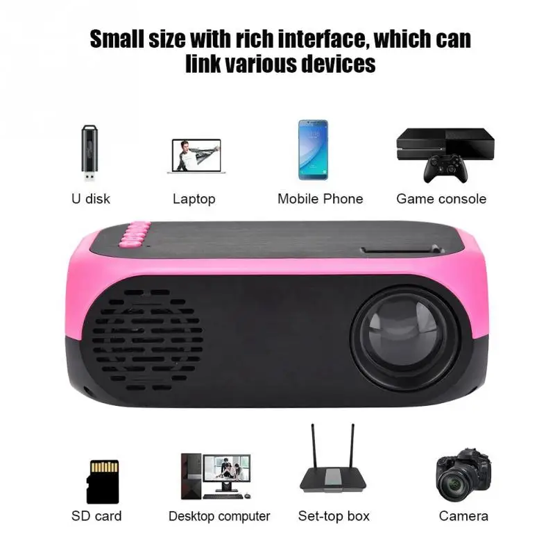 Светодиодный проектор Мини портативный HD 1080P домашний кинотеатр USB/SD/HDMI/AV 110 240