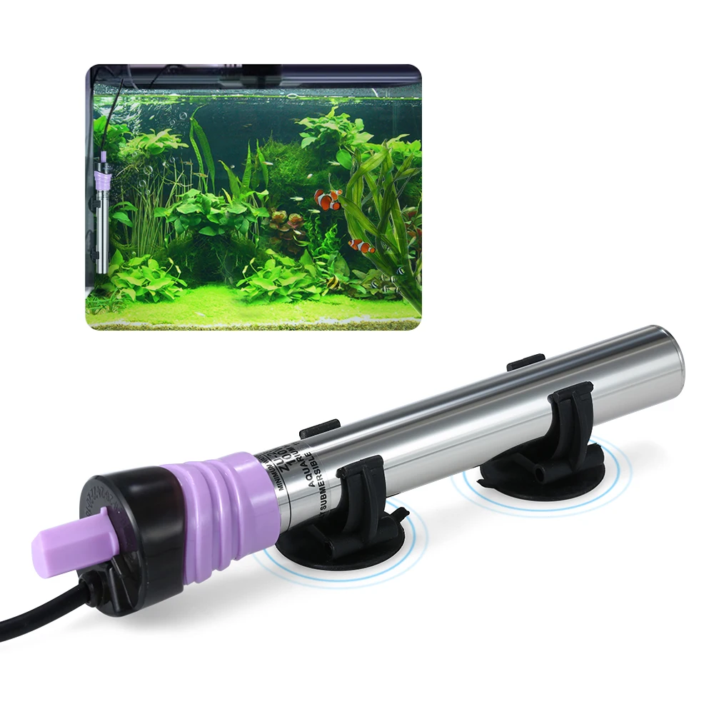 Chauffage Aquarium Mini 15 Litres - PTC Automatique - Température Réglable 20-34°C - Verre Quartz - Immergible 120 Cm - 2