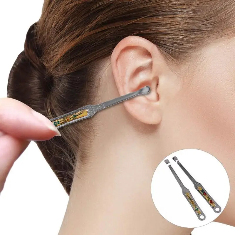 1/10pcs Stainless Steel Ear Cleaner Spoon Portable Earpicks Remover Non