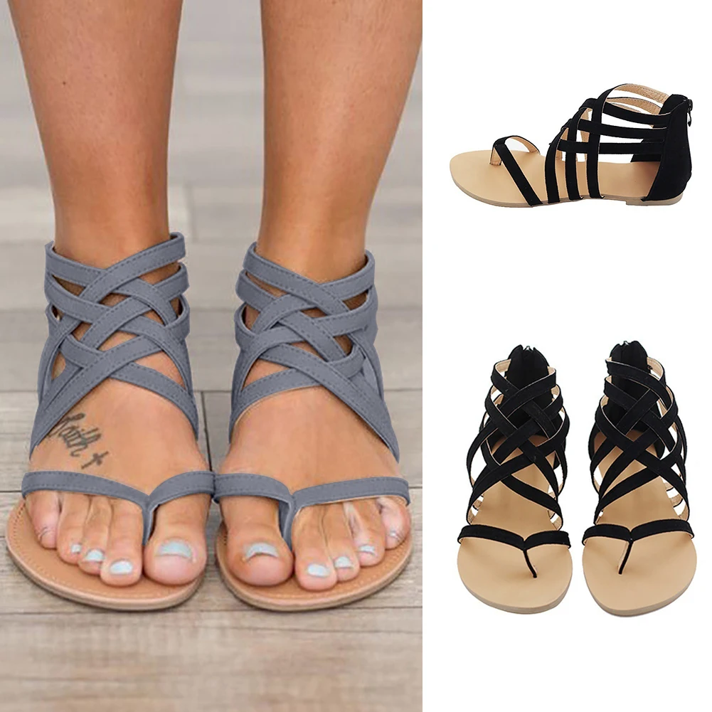 Летний Лидер продаж праздник с носком обувь для пляжного отдыха сандалии Для женщин круглый носок на плоской подошве размеры 35–42