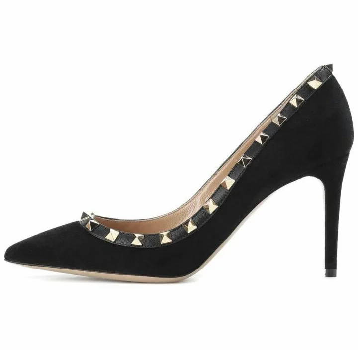 2019 Aiguilles Talons Simples Or Femmes or Rivets De Grande Moraima argent Nouveau Snc Taille Printemps Mode Argent Noir Chaussures 5SzfnqIX