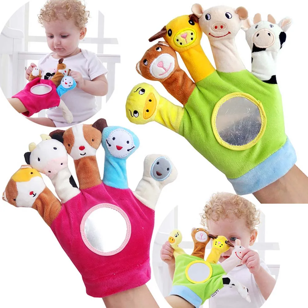 

Cartoon Animal Finger Plush Toys Educational Hand Puppets For Children Baby Kids YJS Dropship