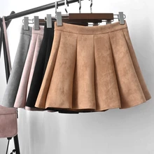 Новинка, плиссированная юбка миди Saia Longa Saia, искусственная кожа, консервативный стиль, однотонная мини-юбка длиной выше колена, завышенная талия, Осень-зима