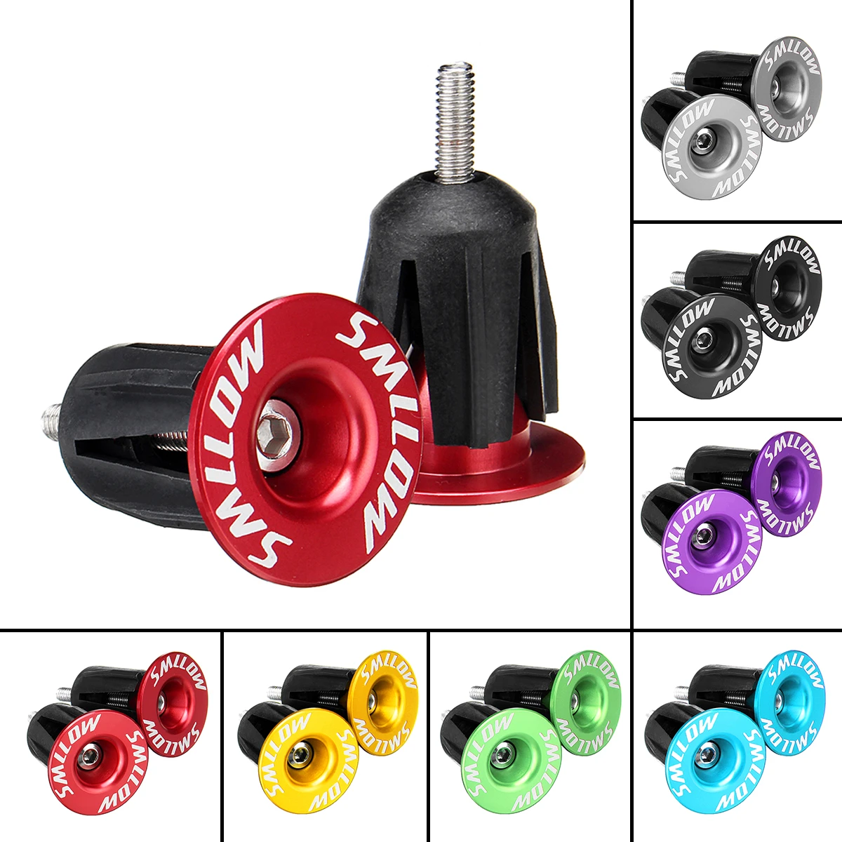 1 Pair Bike Handlebar End Plugs Road Bicycle Handle Bar Cap Grips Stoppers