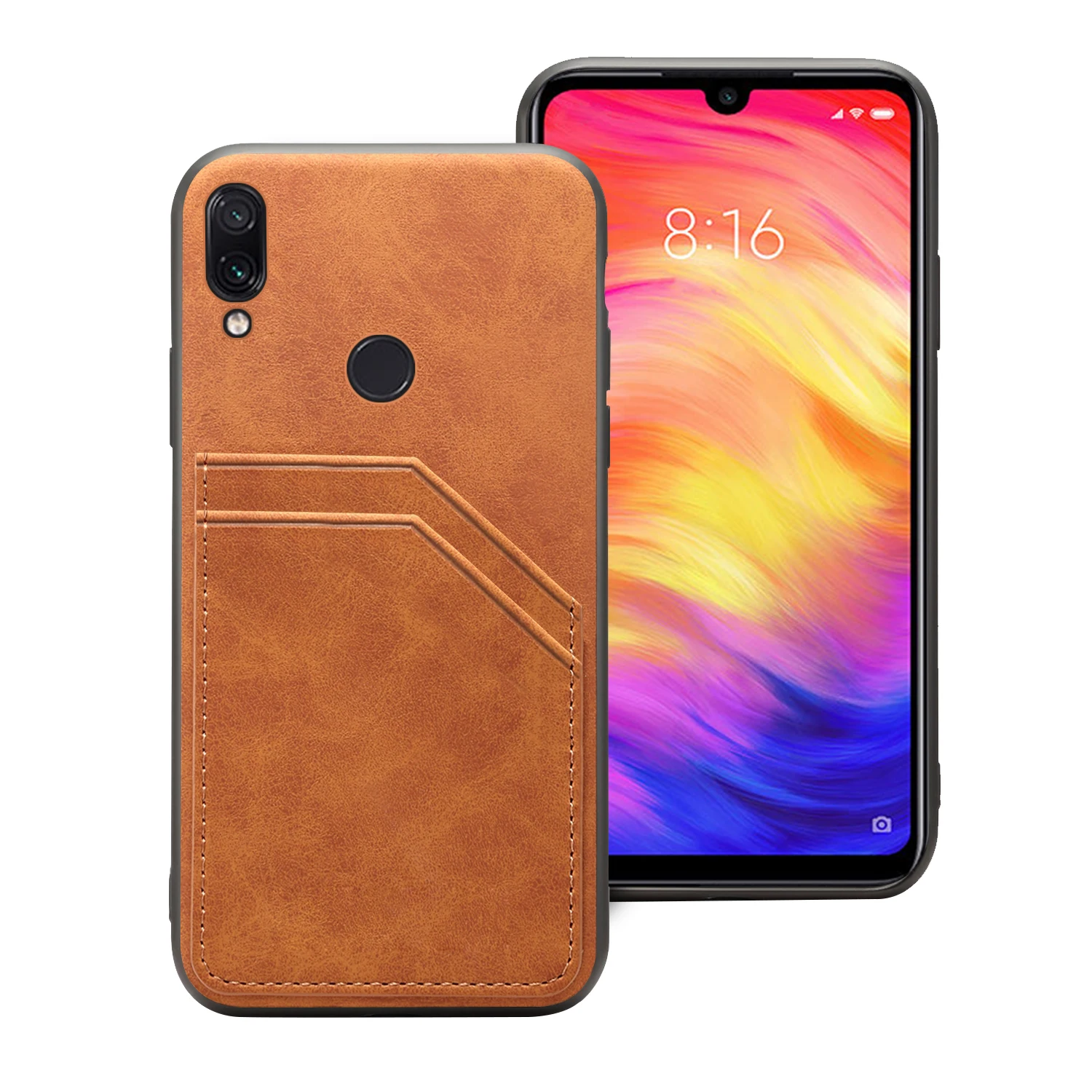 

For Xiaomi Redmi Note 7 Case Luxury PU Leather Card Holder+Soft TPU Frame Ultra-thin Anti-scratch Phone Case For Redmi Note 7