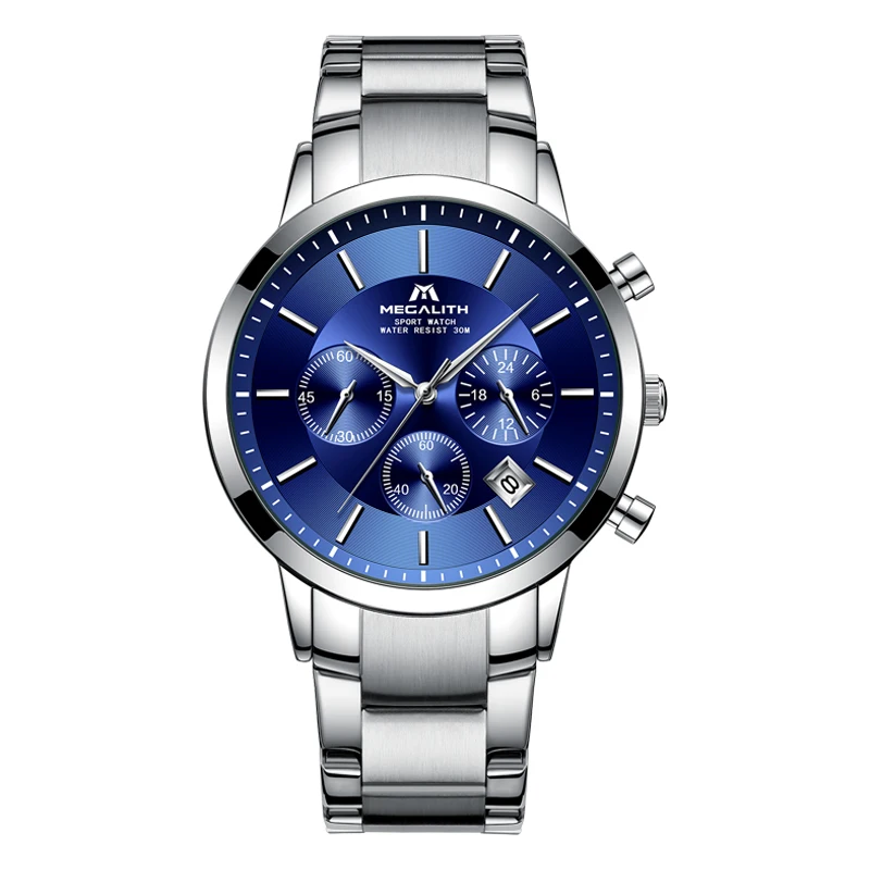 

MEGALITH Top Brand Luxury Watch Casual Chronograph Sport Watches For Men Waterproof Analogue Watch Male Clock Relogio Masculino