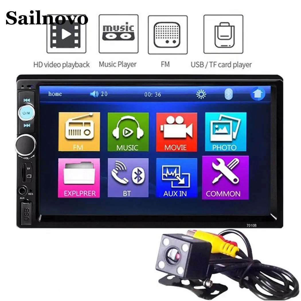 

7 inch LCD Car MP5 player Remote Control Touch Screen MP3 MP4 Player Bluetooth Stereo FM Radio mp5 Car Player with Camera