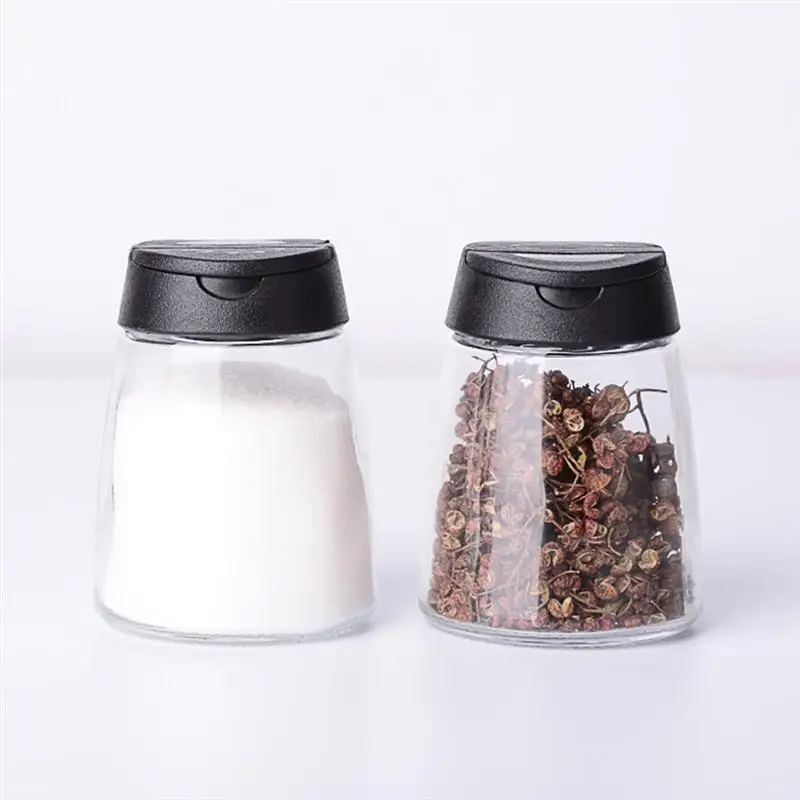 

4pcs Seasoning Jar Glass Transparent Condiment Barbecue Spice Pot Container Salt Jar Cruet Pepper Shaker For Kitchen