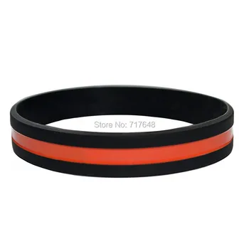 

100pcs Thin Orange Line wristband silicone bracelets free shipping by epacket A