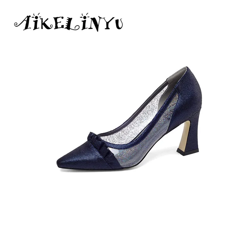 

AIKELINYU 2019 Sexy Pointed Toe Quality Handmade Pumps Woman Strange Style Shoes Wild Europe and America Elegant Lady Party Pump