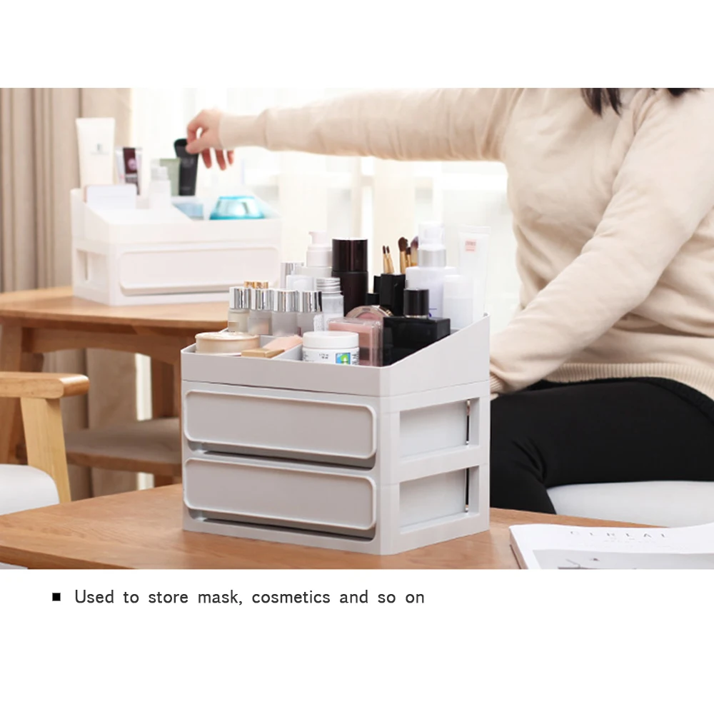 Women Large Capacity Multi-Drawers Cosmetics Storage Box Girl Jewelries Makeup Desktop Organizer | Красота и здоровье